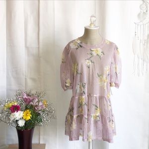 Meraki Floral mesh tunic top